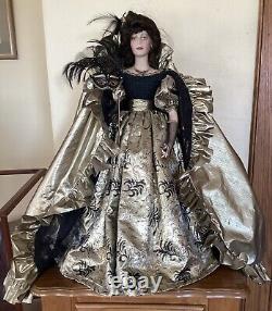 Franklin Heirloom Queen of the Masquerade Ball Porcelain Doll With Display Case