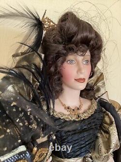 Franklin Heirloom Queen of the Masquerade Ball Porcelain Doll With Display Case