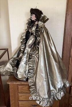 Franklin Heirloom Queen of the Masquerade Ball Porcelain Doll With Display Case