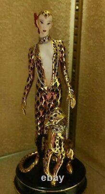 Franklin MINT ERTE LEOPARD Lady with Leopard FIGURINE. EXCELLENT COND C MY OTHER