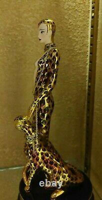 Franklin MINT ERTE LEOPARD Lady with Leopard FIGURINE. EXCELLENT COND C MY OTHER