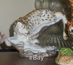 Franklin Mint 12 Hand Painted Porcelain Big Cats Sculptures By Artist N Wilson