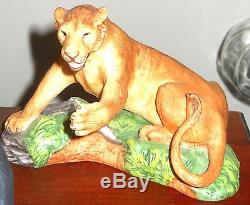 Franklin Mint 12 Hand Painted Porcelain Big Cats Sculptures By Artist N Wilson