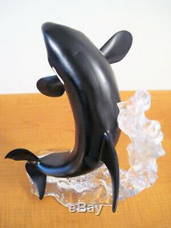 Franklin Mint 12 Orca Killer Whale 1990 Porcelain & Crystal Sculpture Statue
