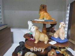 Franklin Mint 12 Porcelain Sculptures with Wood Display World of Puppies 1988
