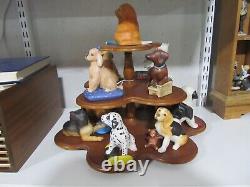 Franklin Mint 12 Porcelain Sculptures with Wood Display World of Puppies 1988