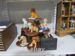 Franklin Mint 12 Porcelain Sculptures with Wood Display World of Puppies 1988