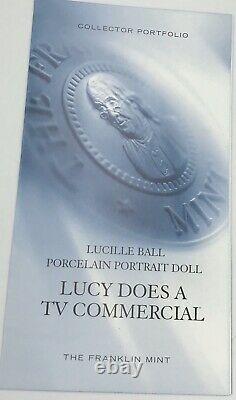 Franklin Mint 18 Lucille Ball Lucy Does A TV Commercial Porcelain Doll NIB