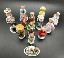 Franklin Mint 1980's The Woodmouse Family Porcelain Figurine Lot Of 14