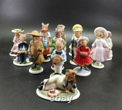 Franklin Mint 1980's The Woodmouse Family Porcelain Figurine Lot Of 14