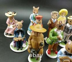 Franklin Mint 1980's The Woodmouse Family Porcelain Figurine Lot Of 14