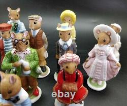 Franklin Mint 1980's The Woodmouse Family Porcelain Figurine Lot Of 14