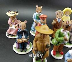 Franklin Mint 1980's The Woodmouse Family Porcelain Figurine Lot Of 14