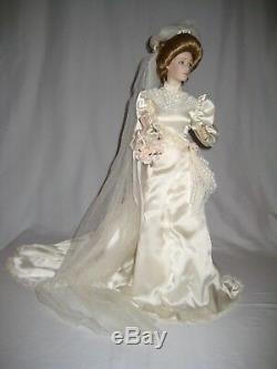Franklin Mint 1988 Gibson Girl Victorian Bride Doll 22 Tall In porcelain