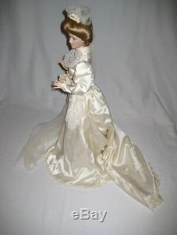 Franklin Mint 1988 Gibson Girl Victorian Bride Doll 22 Tall In porcelain