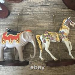 Franklin Mint 1988 Treasury of Carousel Art Menagerie Display 12 Animals 16.5