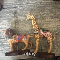 Franklin Mint 1988 Treasury of Carousel Art Menagerie Display 12 Animals 16.5