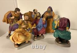 Franklin Mint 1989 Last Supper Jesus & 5 Apostles Porcelain Figurines