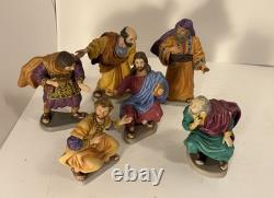 Franklin Mint 1989 Last Supper Jesus & 5 Apostles Porcelain Figurines