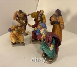 Franklin Mint 1989 Last Supper Jesus & 5 Apostles Porcelain Figurines
