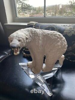 Franklin Mint 1989 Polar Bear Porcelain Figurine on Lead Crystal Iceberg