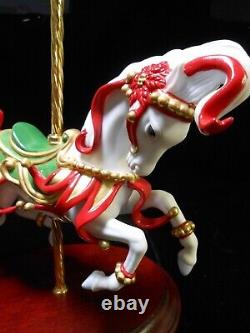 Franklin Mint 1st Christmas Carousel Horse Porcelain Figurine Scarlet Ribbons