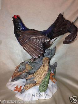 Franklin Mint A J Rudisill The Black Grouse Figurine 1992 Hand Painted Porcelain