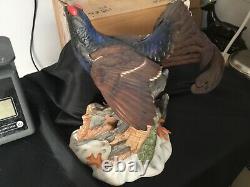 Franklin Mint A J Rudisill The Black Grouse Figurine 1992 Porcelain 10 Euc