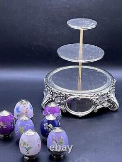 Franklin Mint Amethyst Garden House of Faberge Limited Edition Hand Paint 7 eggs