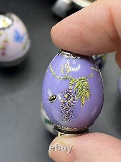 Franklin Mint Amethyst Garden House of Faberge Limited Edition Hand Paint 7 eggs