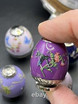 Franklin Mint Amethyst Garden House of Faberge Limited Edition Hand Paint 7 eggs