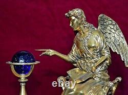 Franklin Mint Angel of the New Age Porcelain & Gilt Ormolu Mantle Clock Working