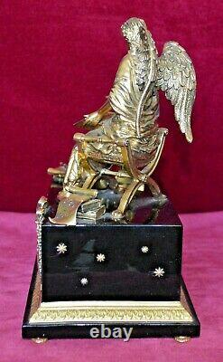 Franklin Mint Angel of the New Age Porcelain & Gilt Ormolu Mantle Clock Working