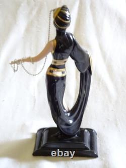 Franklin Mint Art Deco Erte Emeralds & Pearls Porcelain Figurine in Original Box