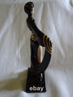 Franklin Mint Art Deco Erte Emeralds & Pearls Porcelain Figurine in Original Box