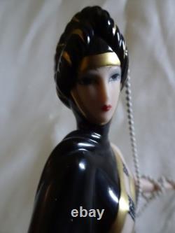 Franklin Mint Art Deco Erte Emeralds & Pearls Porcelain Figurine in Original Box