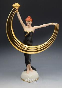 Franklin Mint Art Deco Erte Promise Of Gold 12 Female Sculpture Rare