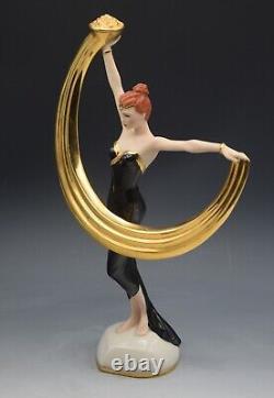 Franklin Mint Art Deco Erte Promise Of Gold 12 Female Sculpture Rare