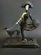 Franklin Mint Art Deco Lady w Dog Symphony in Black Porcelain Figurine No. A3004