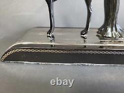 Franklin Mint Art Deco Lady w Dog Symphony in Black Porcelain Figurine No. A3004