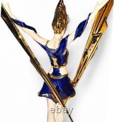 Franklin Mint Art Deco Lightning In Gold 1989 Collectible Goddess Figurine