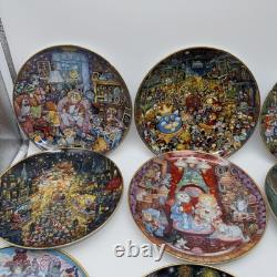 Franklin Mint Bill Bell Limited Edition Fine Porcelain Cat Plate Set Of 12