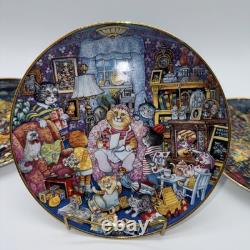 Franklin Mint Bill Bell Limited Edition Fine Porcelain Cat Plate Set Of 12