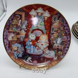 Franklin Mint Bill Bell Limited Edition Fine Porcelain Cat Plate Set Of 12