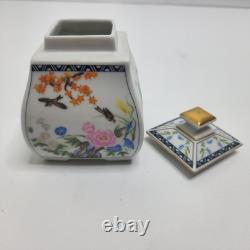 Franklin Mint Birds and Flowers of the Orient Teapot Set Stand Cream Sugar Tray
