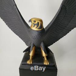 Franklin Mint Black Porcelain Egyptian Falcon Of The Nile Statue With Base RARE