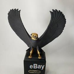 Franklin Mint Black Porcelain Egyptian Falcon Of The Nile Statue With Base RARE
