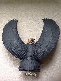 Franklin Mint Black Porcelain Egytian Falcon Of The Nile Statue
