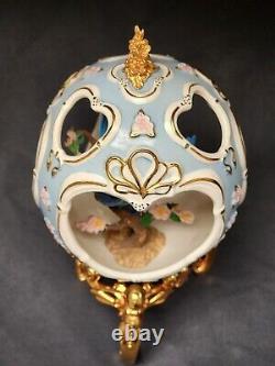 Franklin Mint Bluebird House of Faberge Egg Birds of the World With Stand Vtg