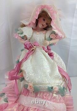 Franklin Mint Blushing Rose Porcelain Doll 22kt Maryse Nicole Signed COA & Box